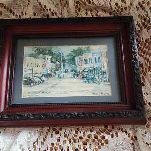 Vintage Framed Phoebe DeVaughn Print 'Our Town' 1959